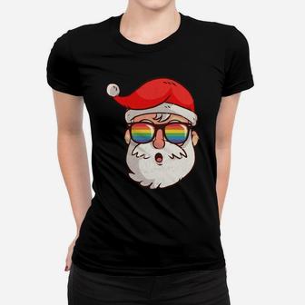 [Lgbt] Gay Christmas Santa Claus Pride Rainbow Men Woman Sweatshirt Women T-shirt | Crazezy